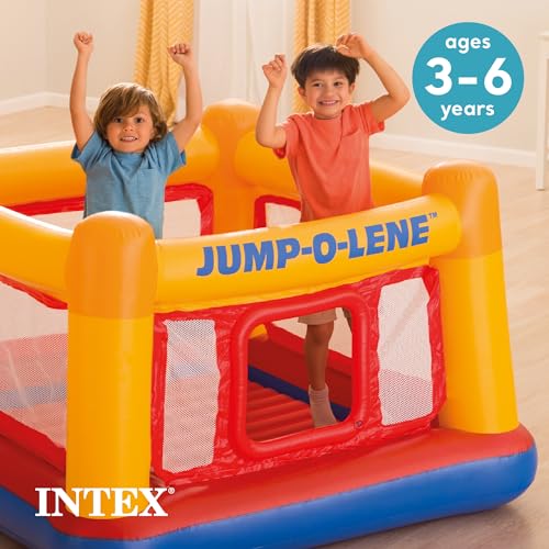 Intex Inflatable Jump-O-Lene Trampoline Bounce House with Crawl-Thru Door & Net - Indoor & Outdoor Backyard Blow-Up Bouncy Playhouse for Kids Ages 3-6 - Image 6