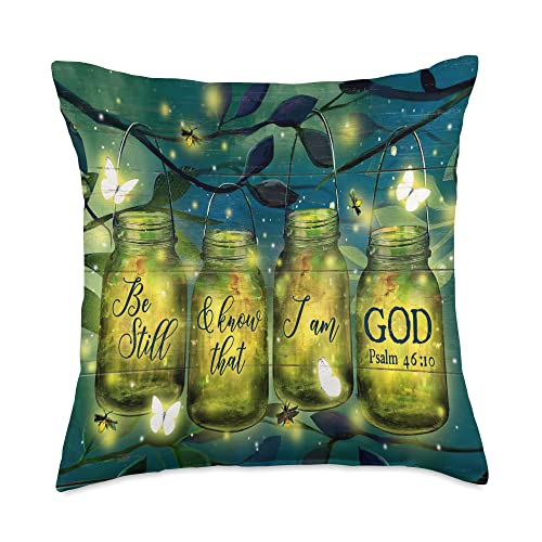 Fantasy Forest Fireflies Jesus Fantasy Forest Fireflies Butterfly Know That I Am God Throw Pillow, 18X18, Multicolor #TOP15
