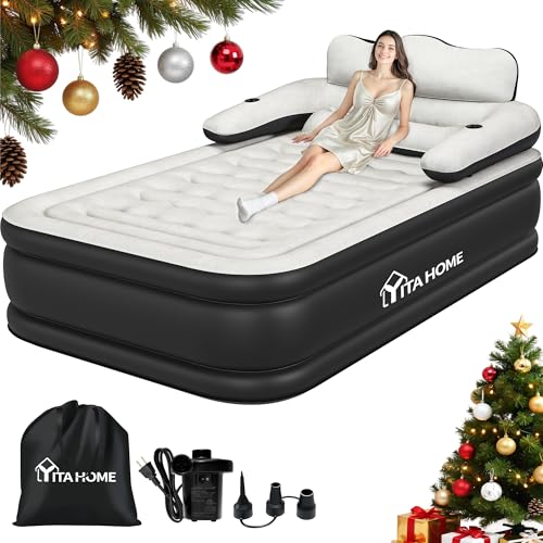 YITAHOME FullXL Size Air Mattress with Headboard and Pump, 18in...
