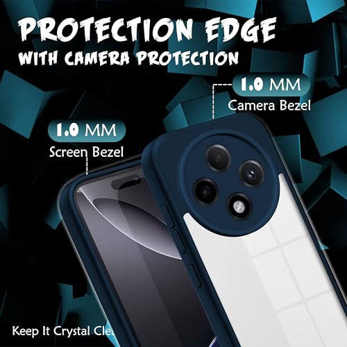 Image of V-TAN Back Cover for Vivo T4 5G / iQoo Z10 5G Compatible Case, Transparent Clear, TPU, Camera Protective Shockproof Cover (Blue)