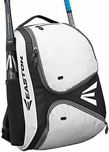 EASTON E210BP Bat & Equipment Backpack Bag, 2021, Baseball Softball, 2 Bat Sleeves, Smart Gear Storage Shelf, Vented Shoe Pocket, Valuables Pocket, Rubberized Zipper Pulls, Fence Hook