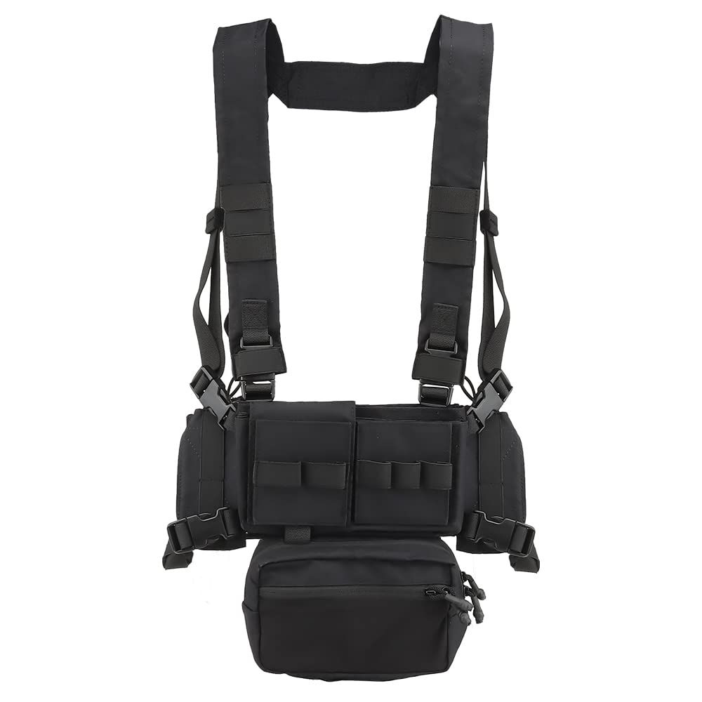GYDEHUTJ Detachable Tactical Modular Chest Rig,MOLLE Mag Carrier Chest Rigs Tactical Chest Panel for Airsoft & Outdoors