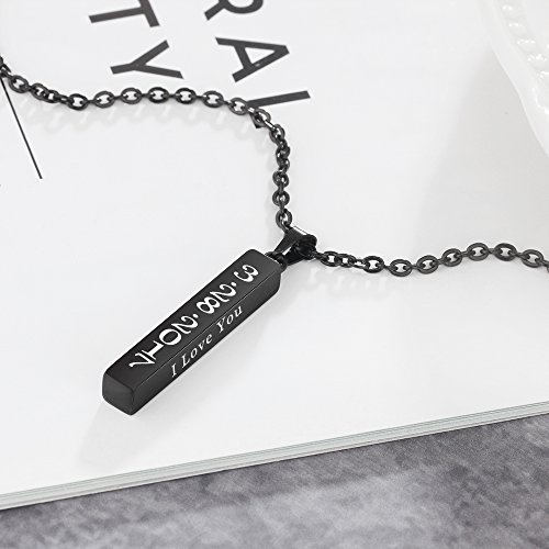 Love Jewelry Personalized Couple Stainless Steel Necklace Engraved Initial Name Vertical Bar Necklace Birthday Gift3