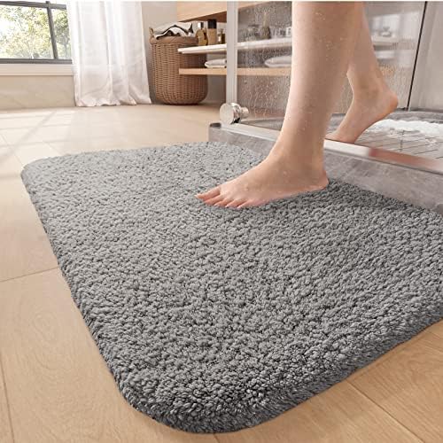 Color G Bath Mat 40 x 60 Cm, Bathroom Mat Absorbent, Non Slip, Soft, Fluffy, Microfiber, Machine Washable Bath Mat, Thick Bath Rug Shower Bath Mat Bathroom Rug for Bathroom, Tub (Navy)