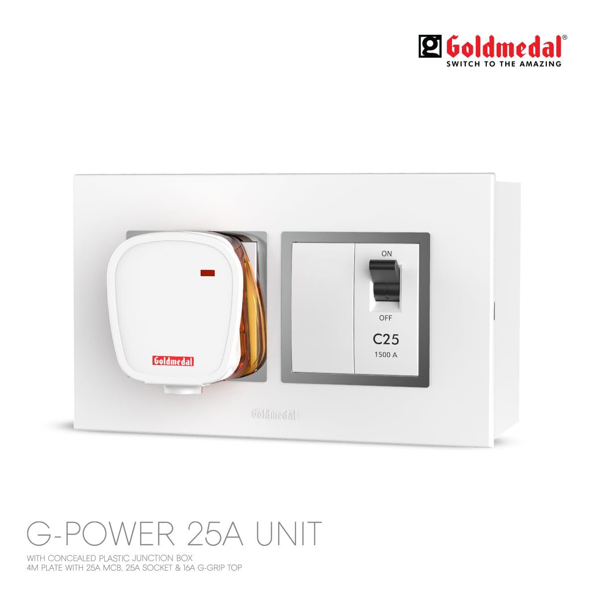Goldmedal Nixon G Power 25A Unit Plastic Box (Absolute White) - Pack of 1 2