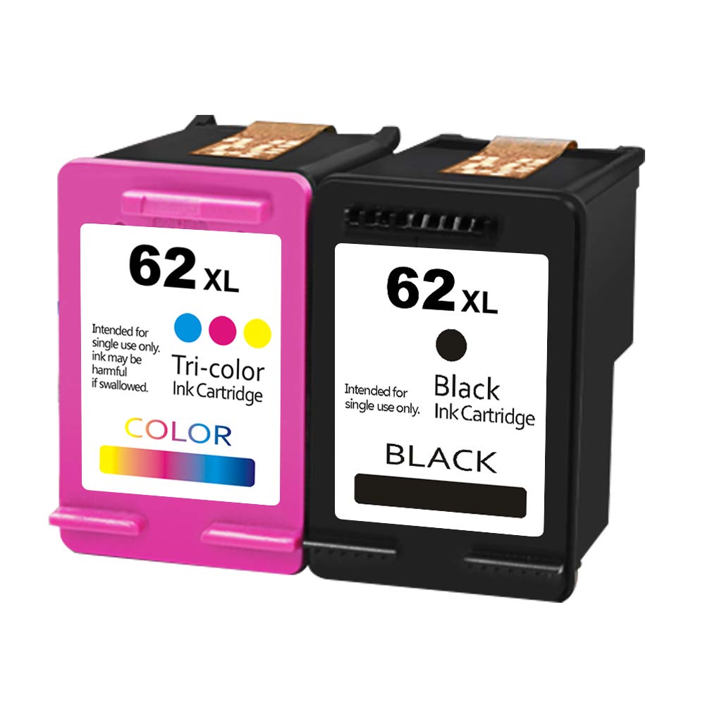 SanSeCai Remanufactured for HP 62 XL Ink Cartridge Black and Color for HP62 XL Replacement Ink Cartridges for HP Envy 5540 5541 5640 5642 7640 7643