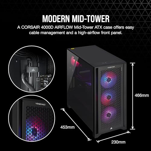 Image of Corsair Vengeance i7500 Series Gaming PC - Liquid Cooled Intel Core i5 14600KF CPU - NVIDIA GeForce RTX 4060 GPU - 32GB Vengeance RGB DDR5 Memory - 1TB M.2 SSD - Black