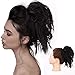 Lativ Messy Hair Bun Tousled Updo Hair Scrunchies Extension With Elastic Rubber Band Messy Hair Accessories Hair Pieces for Women Girls (Natural Black)