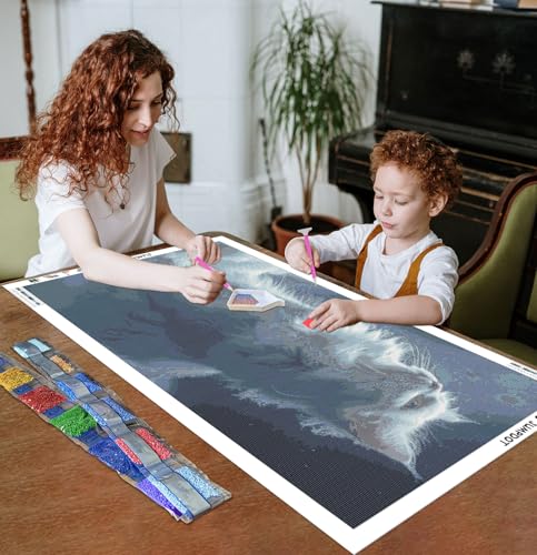 Kit de manualidades para adultos de gato blanco en diamond painting 5D para aliviar el estrés 2