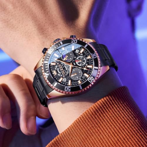 Image of OLEVS Watch for Men Original Branded Premium Mens Analog Quartz Watches Chronograph Stainless Steel 3ATM Waterproof Wrist Watch for Man