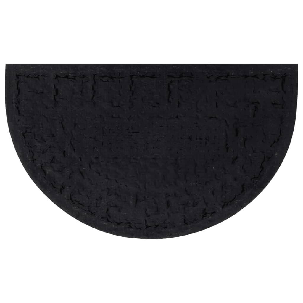 Felpudo semicircular 45 x 75 cm de goma y fibra de coco antideslizante con limpiacristales para entrada, pasillo, pasillo, terraza, balcón, jardín interior y exterior