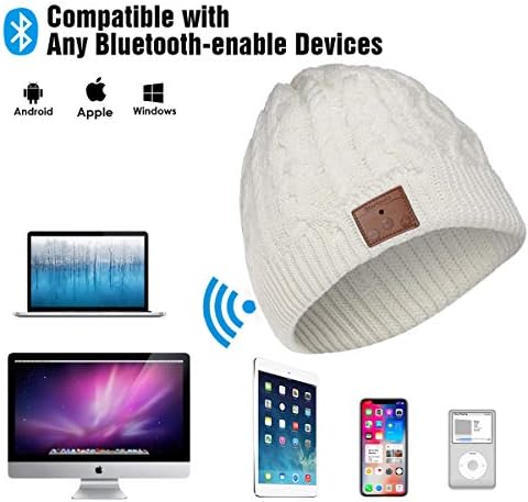 ZRUHIG Bluetooth Beanie hat, Bluetooth V5.0 Winter Music Hat Knit Running Cap men with Stereo Speakers Upgraded Unisex Wireless hats Unique for Women Mom Her Men Teens Boys Girls