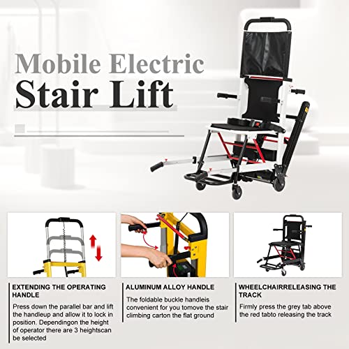 image for YFFSOW Stáir lǐfts for sēniors, Portable Foldable Electrical Lǐft 