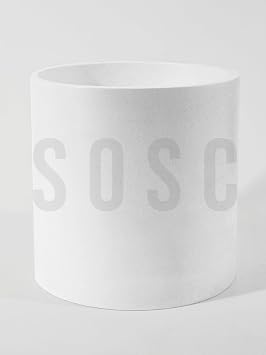 Beton Saksı, Beyaz Silindirik Tasarım, Modern Minimalist Stil, İç Mekan Bitki Saksısı, Dekoratif Beton Çiçek Kabı (Beyaz)