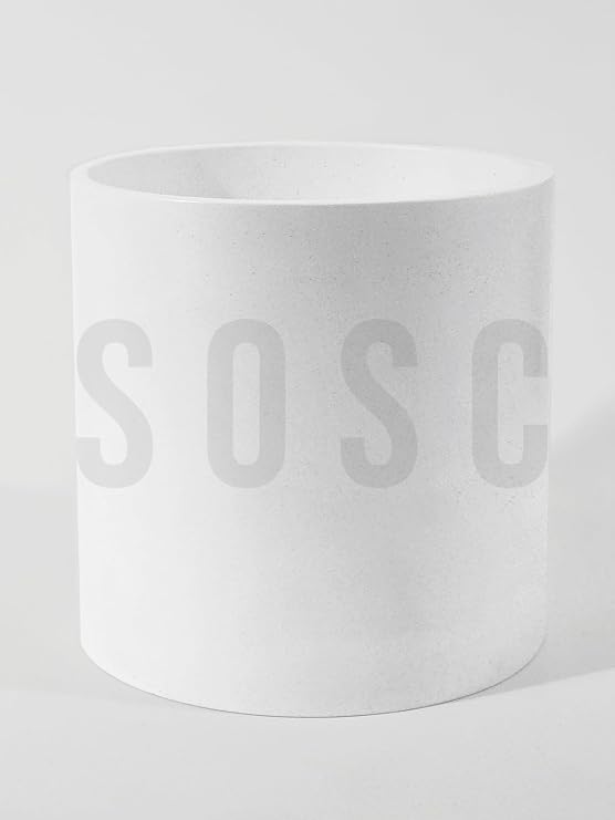 Beton Saksı, Beyaz Silindirik Tasarım, Modern Minimalist Stil, İç Mekan Bitki Saksısı, Dekoratif Beton Çiçek Kabı (Beyaz)