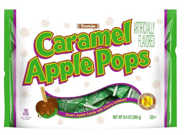 Tootsie Caramel Apple Pops - Bolsa de 9.4 onzas, manzana verde con caramelo masticable con adhesivo Exit 28 Bargains (1)