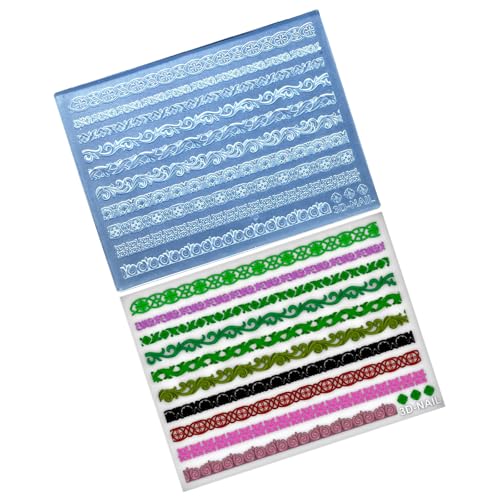 Bright Nails Art Designs Silikon Schnitzform für 3D Kunst und dekoratives Basteln mit reichhaltiger Designvielfalt, geschnitztem Design