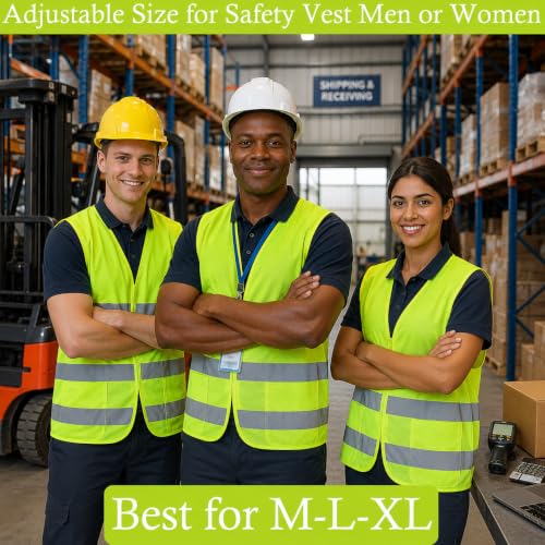 VOCHIC 12 Pack Safety Vests with Pockets, Yellow Reflective High Visibility - image 2