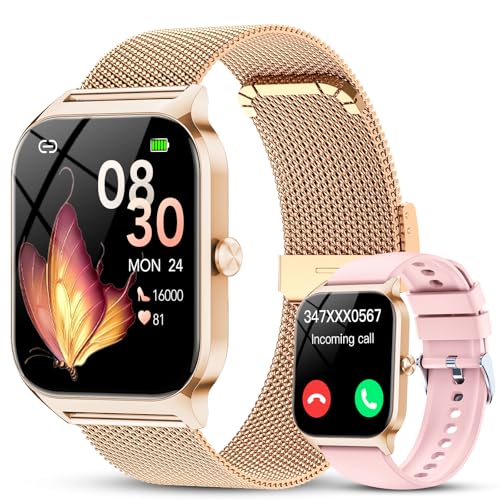Smart Watch for Women, Answer/Make Call, 1.85"HD Ultra-Clear Screen Fitness Watch with Heart Rate/Sleep/SpO2 Monitor, 120+ Sport Modes, IP68 Waterproof Fitness Tracker, Smartwatch for iOS/Android