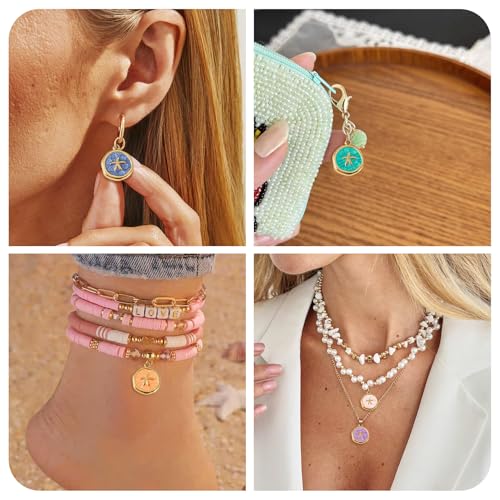 Image of Craftdady Golden Enamel Ocean Animals Pendants Stainless Steel Summer Sea Charms with Jump Ring for Jewelry Making Crafting Necklaces Bracelets Earrings Keychains