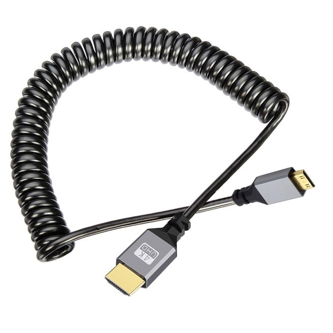 Tobo Coiled Mini HDMI to HDMI Cable, 4K UHD, Type-A to Type-C, Gold-Plated Connectors, for Camera, Tablet, and Monitor TD-1631CC-image-40