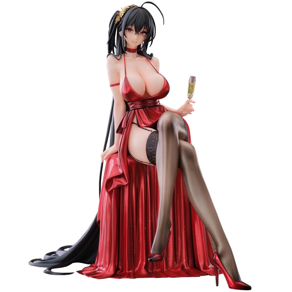 DEXSHUN IJN Taiho Figurine Anime Robe rouge IJN Taihō Position assise Modèle Statue PVC Décoration de bureau Objet de collection Cadeau 21 cm