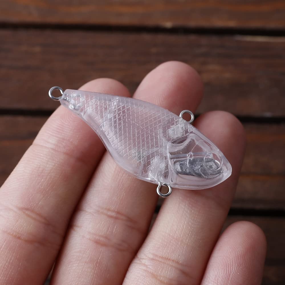 Huffa Jm124 Blank- 20Pcs 20Pcs Vibration Fish Tackle Artificial Sink Unpainted Lipless Crankbaits 4Cm 4G Hard Plastic Miini Lure Blanks