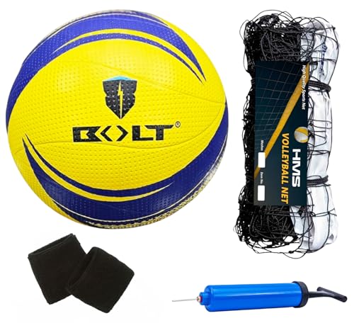 Image of BOLT Combo Volleyball Twister with Net 360N, Pump & Wristband (Ball+Net+Pump+Wristband)