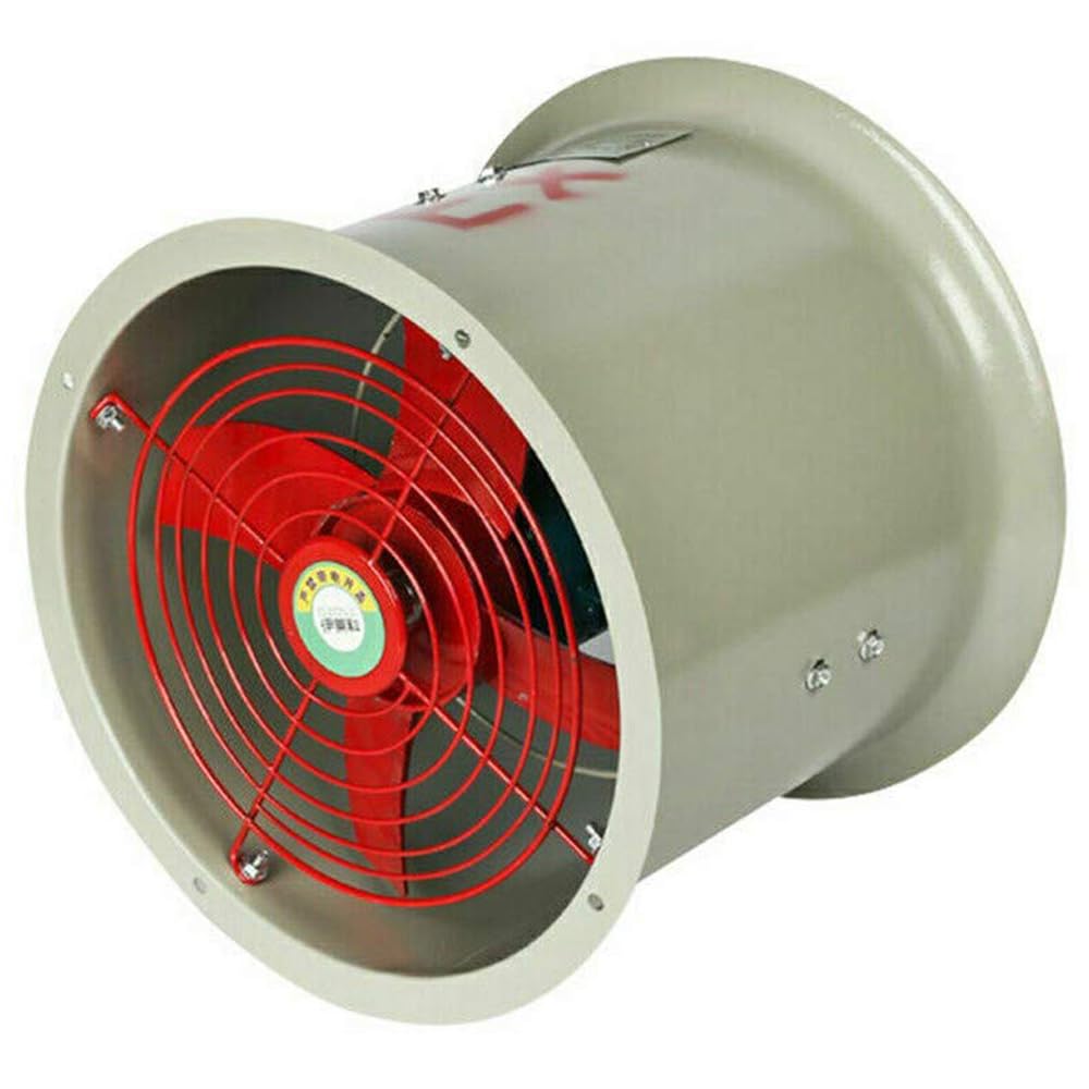 Exhaust Fan Kitchen Ventilator, 10 Inch Fan Explosion-Proof Exhaust Axial Fan High Velocity Utility Blower, Cylinder Pipe Axial Fan Ventilator Fan Spray Booth Paint Fumes Exhaust Flow Fan Portable Exp