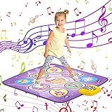 beefunni Dance Mat Toys for 3-10 Year Old Girls, 5 Game Modes Including 3 Challenge Levels, Adjustable Volume Dance Pad with LED Lights, Christmas Birthday Gifts for 3 4 5 6 7 8 9+ Year Old Girls