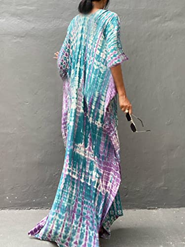 Image of Kaftan Dresses for Women Plus Size Summer Beach Dress with Print and Swim Cover Ups