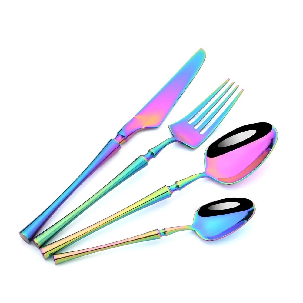 Ensemble de couverts, 24 pièces, ensemble de vaisselle, fourchettes, couteaux, cuillère, couverts de table, ensemble de couverts en acier inoxydable, ensemble de couverts de cuisine, vaisselle de