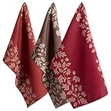 DII Fall Basics Collection Jacquard Dishtowel Set, 18x28, Harvest Vine 3 Piece