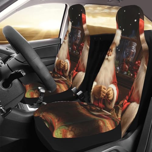 Housse de siège de voiture élastique motif Noël pour les trajets d'hiver en famille