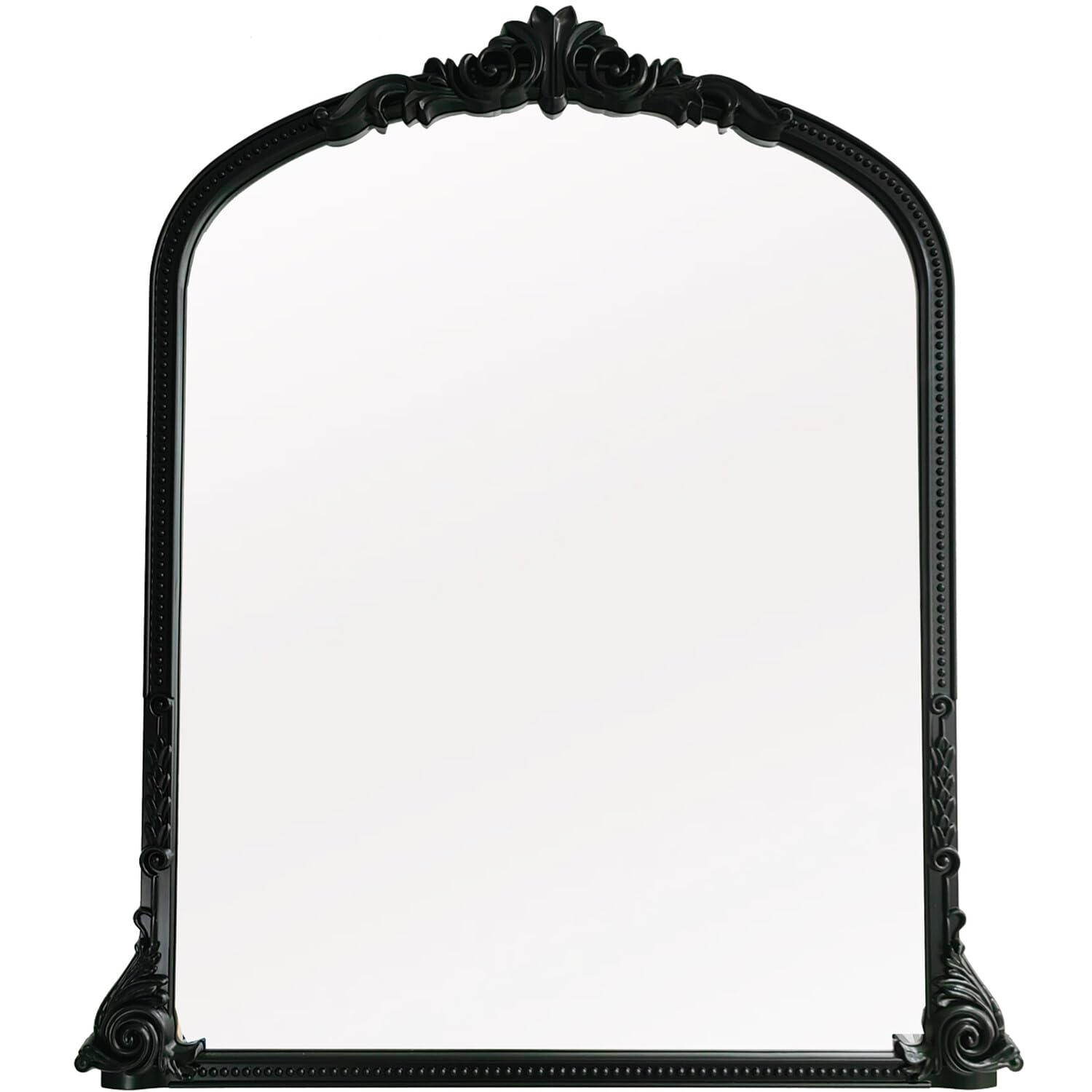 DEENZ 70X80Cm Ornate Beaded Frame Wall Mirror Black Arched Decorative Badroom Living Room Home Décor