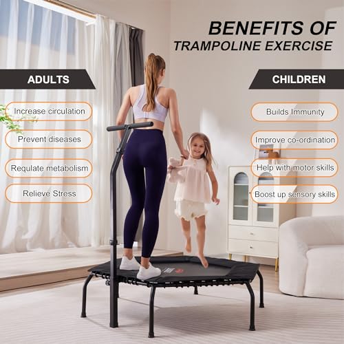 Leikefitness 50" Gym Workout Fitness Trampoline Cardio Trainer Exercise Rebounder Sports Trampoline - Image 4
