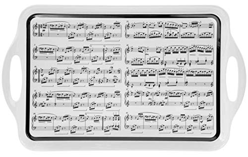 The Leonardo Collection LP93674 Making Music Tray (Large), Black and White, 49x30x3cm