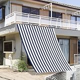 SUNNY GUARD日除け シェード 1.8x2.4m ネイビー・ホワイト 雨よけシェード オーニング 撥水サンシェード 日除け シェード屋外 サンシェードベランダ UVカット 庭用・廊下・バルコニー用 ウッドデッキの雨よけ
