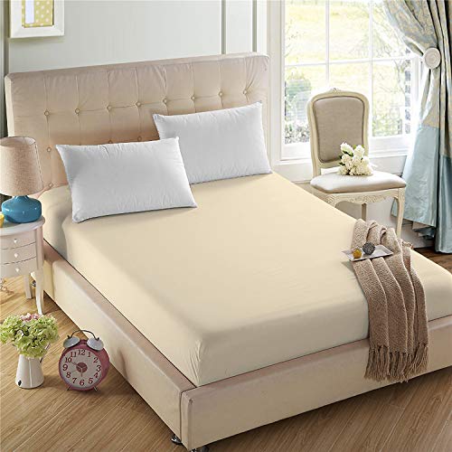 4U'LIFE 2-Pack Fitted Sheets,Prime 1800 Series, Ultra Soft & Comfortable, Double Brushed Microfiber, (Dull Beige, 2-Pack Twin)