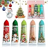 Weihnachten Handcreme Set,5 Stück Handcreme Weihnachten Mini,Feuchtigkeitscreme Pflegecreme für Trockene Rissige Hände, Weihnachtsgeschenke für Frauen Männer,Adventskalender Füllung Winter Handcremes