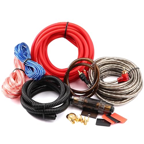 Jeemitery 8 Gauge Car Amp Wiring Kit - A Car Amplifier Installation Wiring Helps You Make...