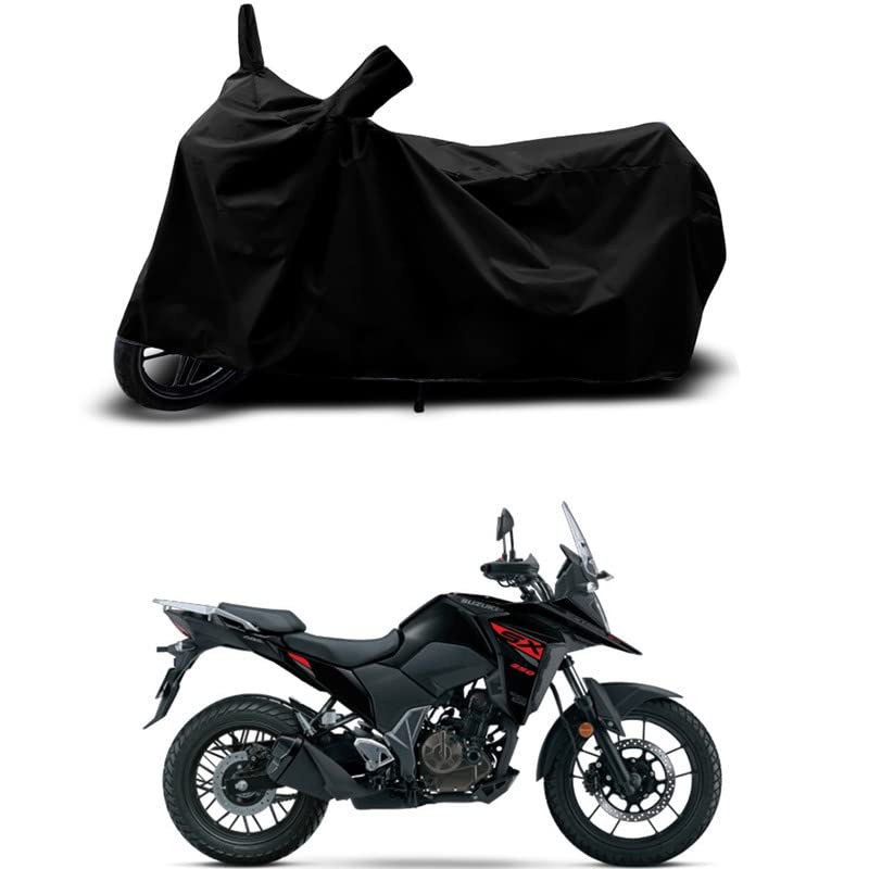 Image of 100% Scratchproof /UV-Rays /Heat Protection /Birds Dropping /Water Resistant /Dust Proof /Waterproof /Full Bike Scooty Two Wheeler Body Cover Compatible for Suzuki V-Strom SX All Varients[Black]