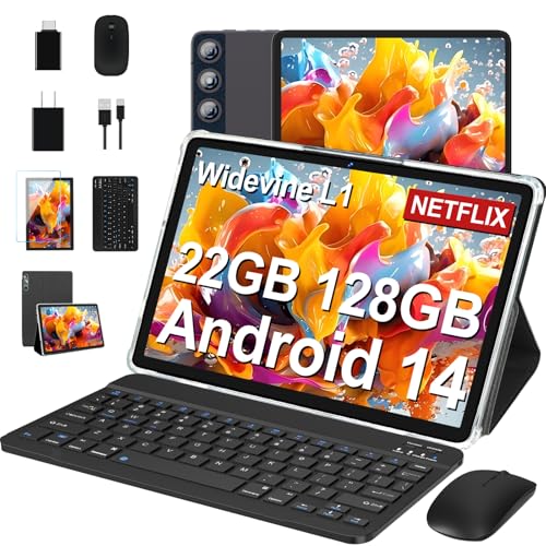 DMOAO Tablet 10 Pulgadas Android 14, 22GB RAM + 128GB ROM(1TB Ampliable), Octa-Core Tablets con...