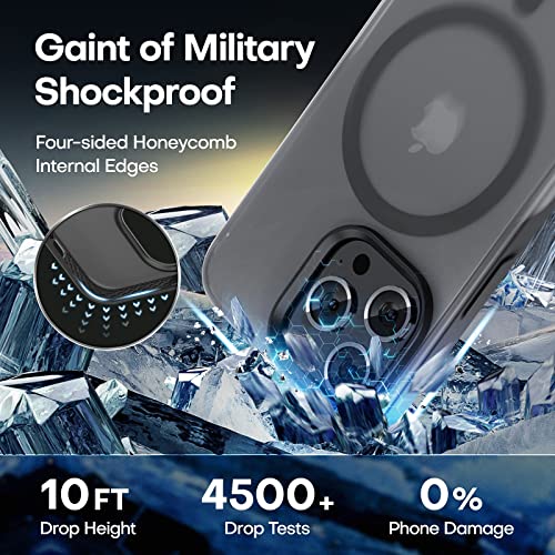 Image of TAURI for iPhone 13 Pro Max Case, Compatible with MagSafe, Matte Black | with Screen Protector, Not-Yellowing Military-Grade Protection, Shockproof Slim Magnetic Case for iPhone 13 ProMax