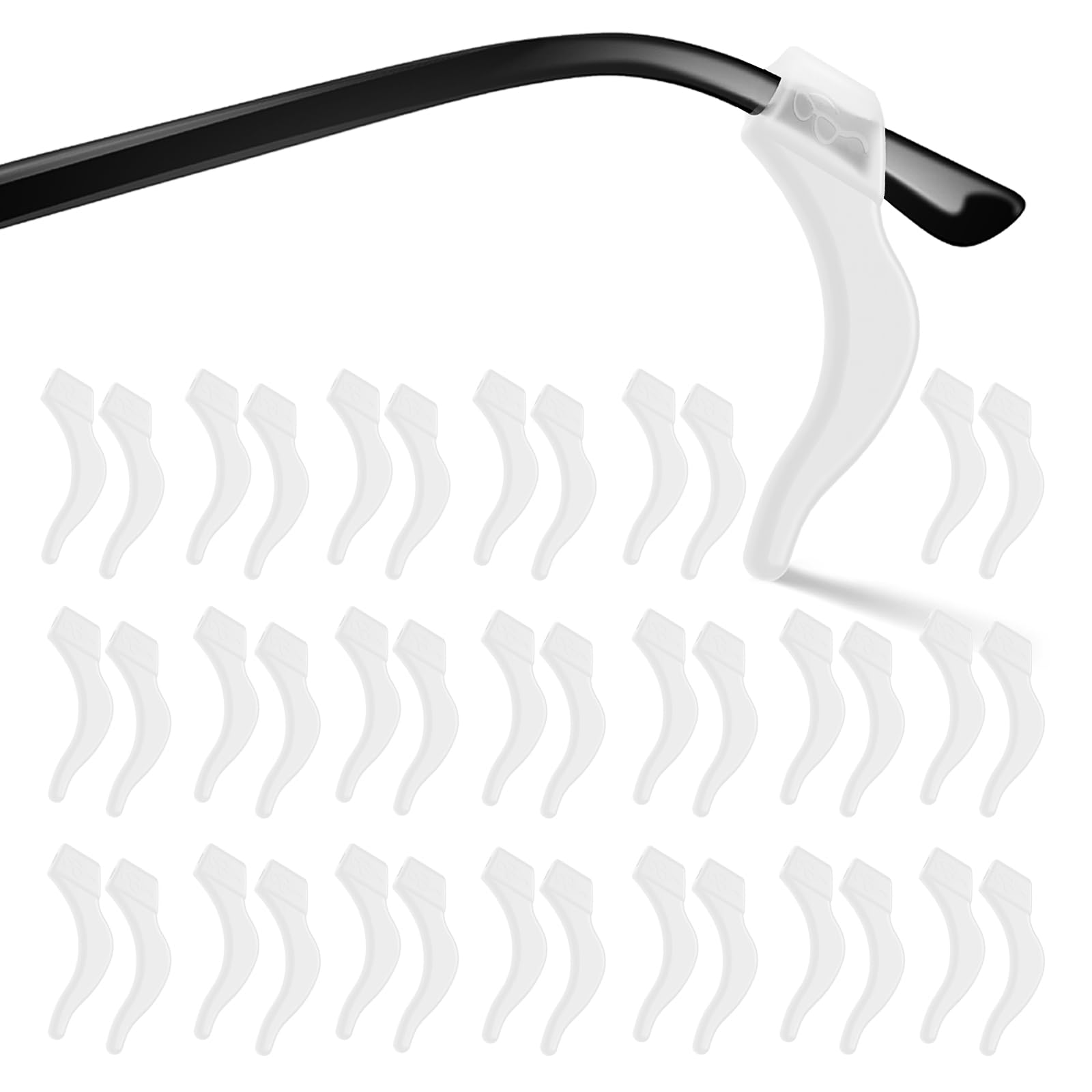 20 Pairs Eye Glasses Ear Grippers, Anti-Slip Glasses Ear Hook Comfort Silicone Eyeglasses Ear Cushion for Behind the Ear for Glasses Sunglasses