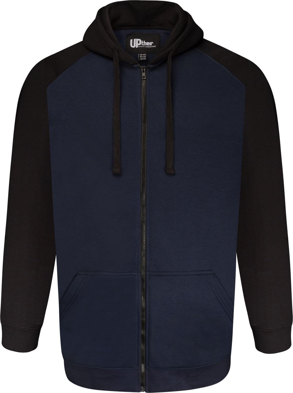 Uptheir Mens Pipe Raglan Sleeve Contrast Hoodie - Blue - 7XL