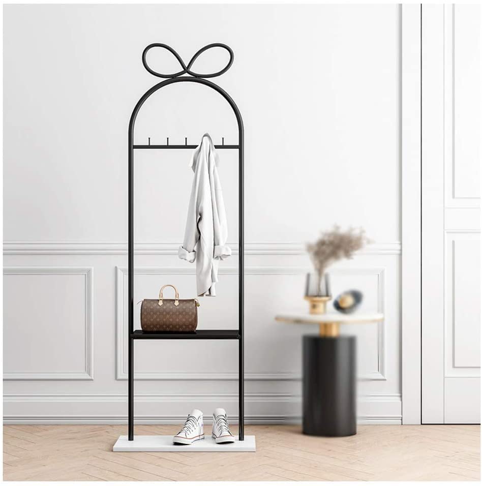 Nordic Multi-Function Coat Rack Bedroom Hanging Clothes Rack with Shelf Easy Assembly Floor Standing Coat Rack Clothes Hanger