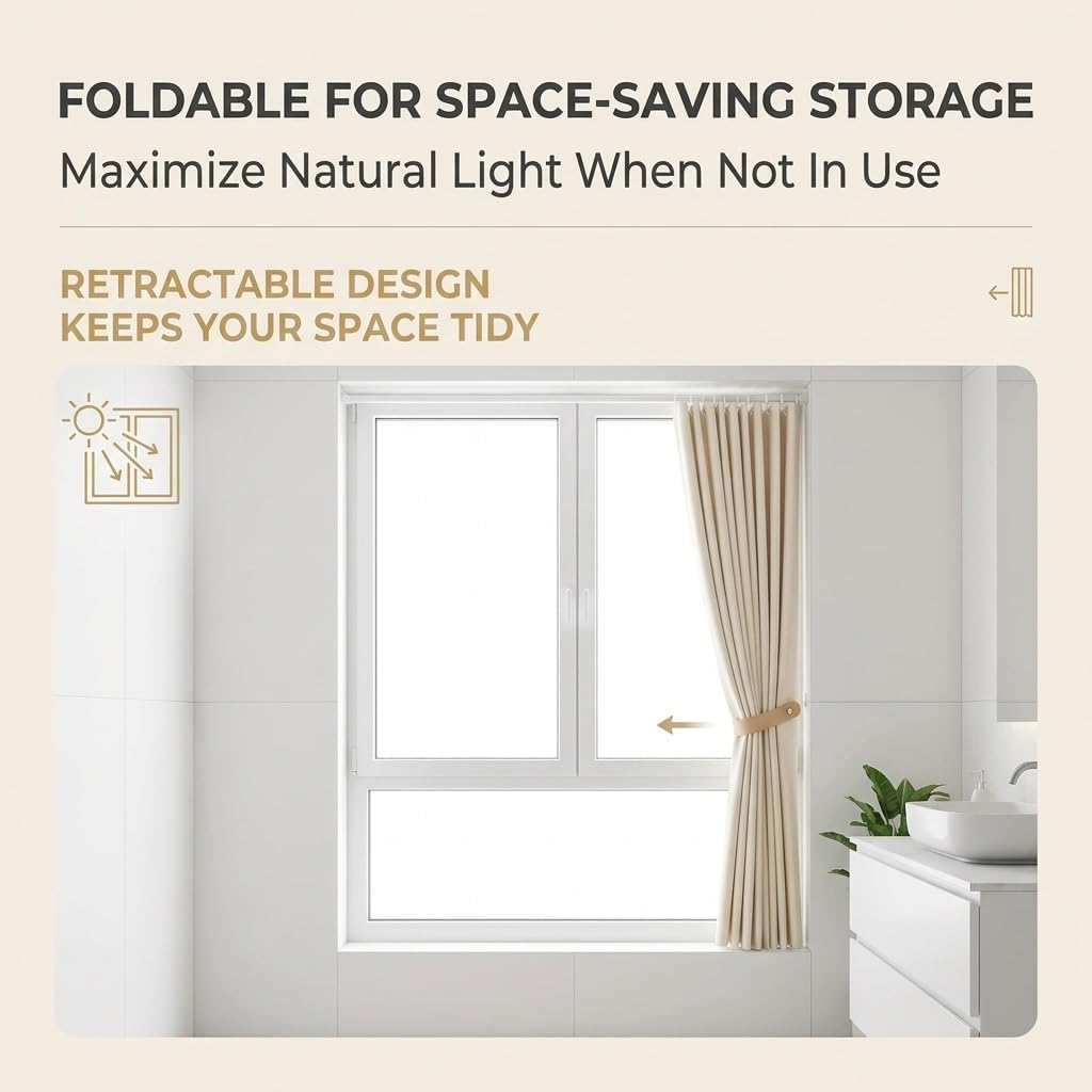 Foldable Cabinet Curtains,Thickened Accordion Window Shades
