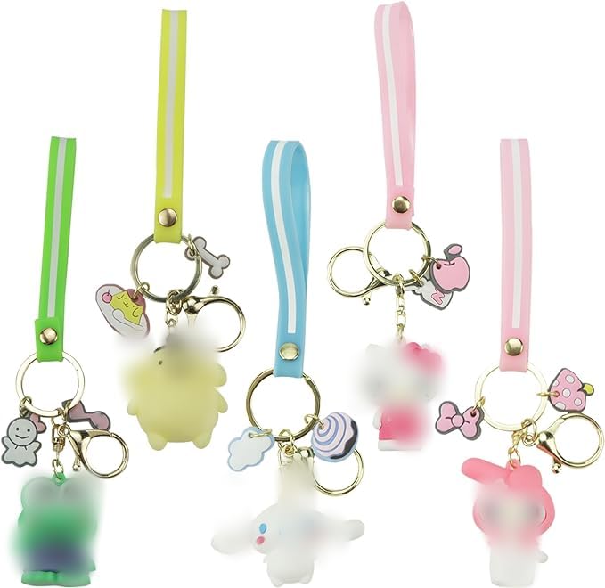 LbsAMP 5 Pieces Anime Cartoon Keychain Set Keyring Cute Bag Pendant Gift Cartoon Keychain Hanging Anime Kawaii Popularity Fashion Figure Toys For Kids Student Best Frirend