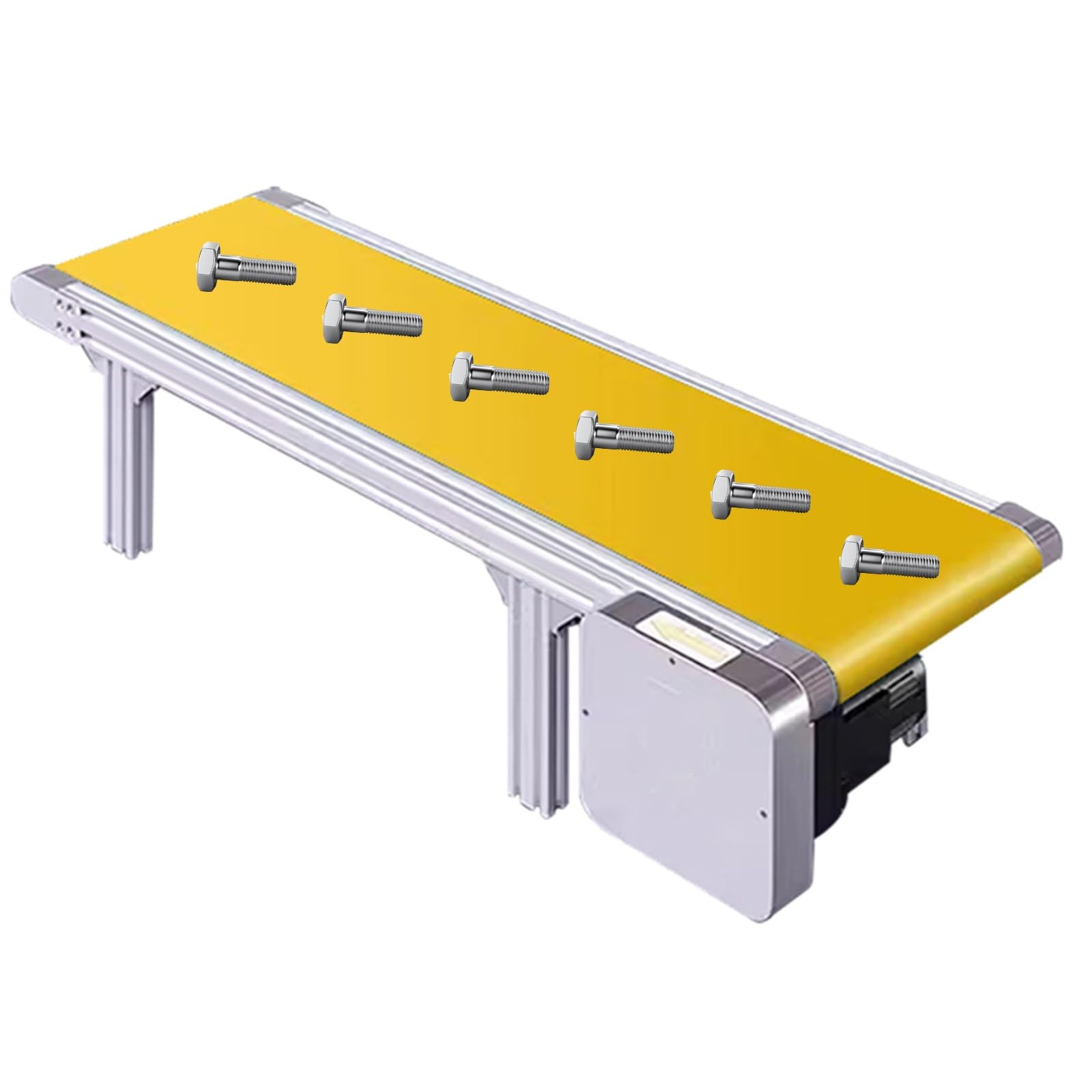 AYCDL Industrial PVC Belt Conveyor - Adjustable Speed Flat Transport Machine,Yellow-8x80cm